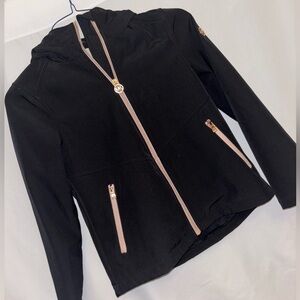 Girls Youth 10 / 12 black michael Kors hooded jacket / coat